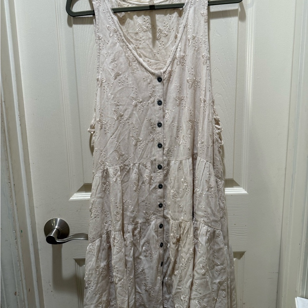Free People Cream Sleeveless Dress